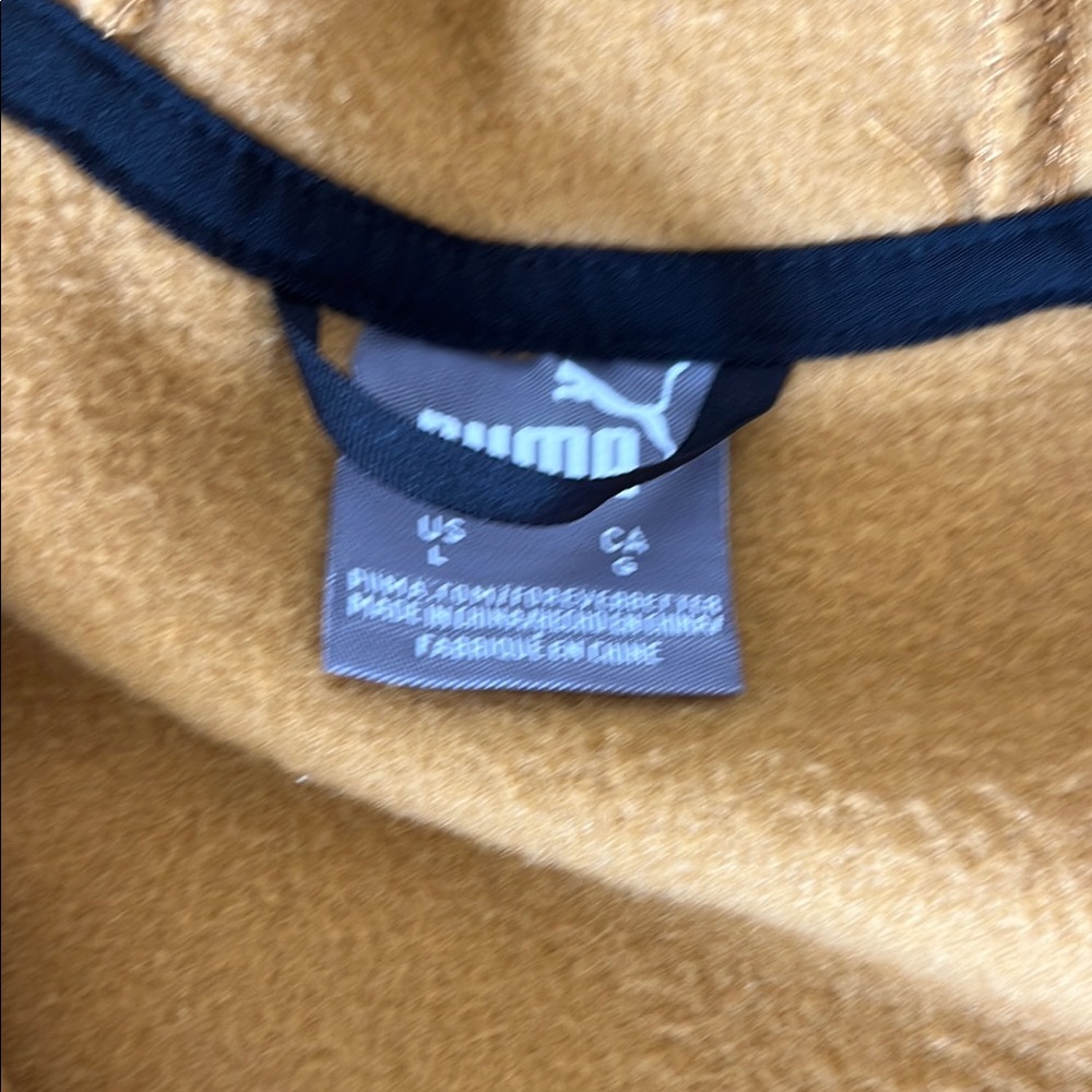 Puma Tan and Black Zip Up Fleece Jacket - Picture 3 of 6